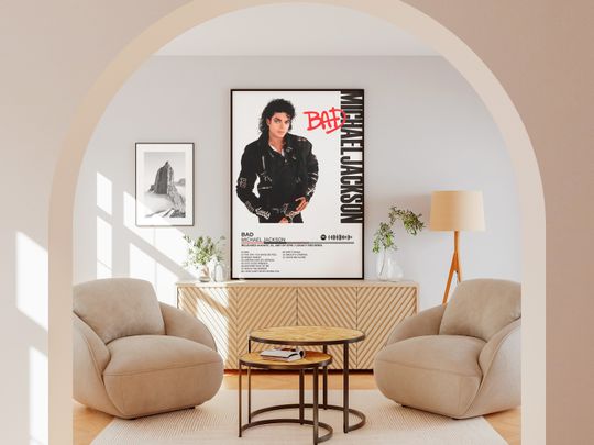 MICHAEL JACKSON / Bad / Digital printable, album cover, poster, home decor, gift idea