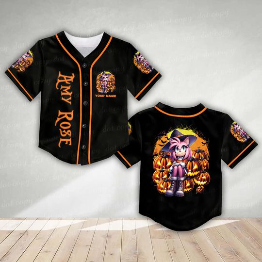Custom Sonic the Hedgehogg Halloween Baseball Jersey Personalized Sonic Shirt