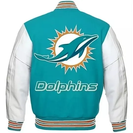 Miami Dolphins Varsity Jacket, Coat, Birthday Gift, Sport Gifts