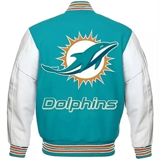 Miami Dolphins Varsity Jacket, Coat, Birthday Gift, Sport Gifts