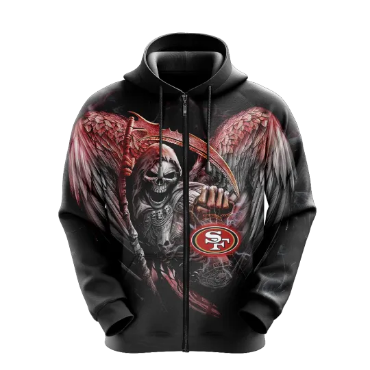 San Francisco 49ers Men Full Zip Hoodie Jacket Sports Hooded Sweatshirt Coat Top