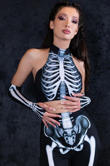 Skeleton Flare Pants, Halloween pants, skeleton flare leggings