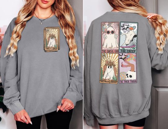 Halloween Back and Front Sweatshirt, Gildan, Halloween Sweatshirt