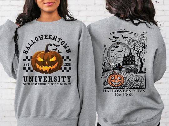 Halloweentown 1998 Back and Front Sweatshirt, Retro Halloween Town