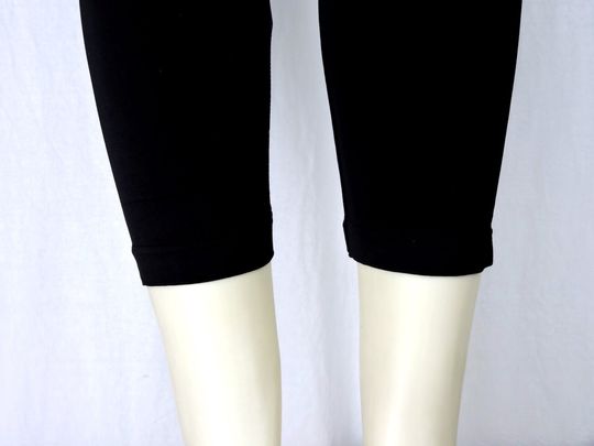 Plus Size Black Capri Length Leggings Embellished Rhinestone