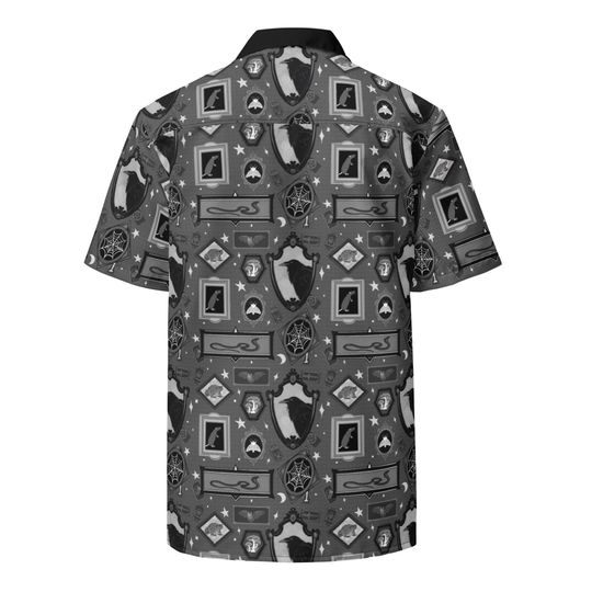 Gothic Animal Gallery Unisex button shirt, Spooky Season Button Down