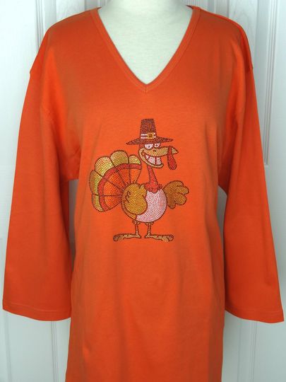 Regular Size Full Length Leggings Embellished Rhinestone Thanksgiving