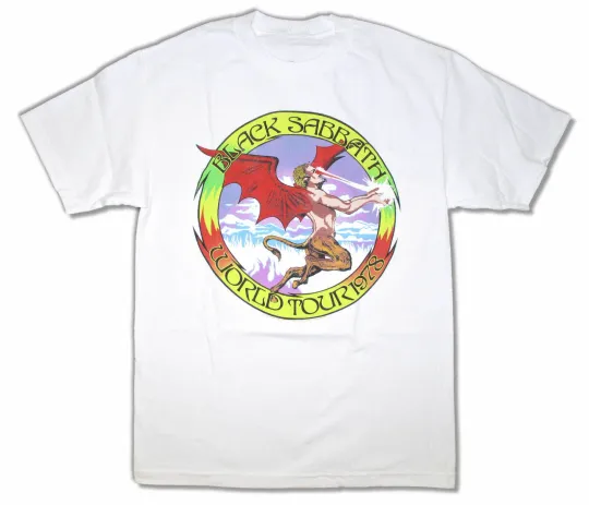 Black Sabbath World Tour T-shirt White Unisex All Sizes