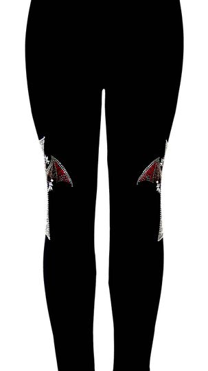 Plus Size Full Length Leggings Embellished Rhinestone and Silver Stud Halloween