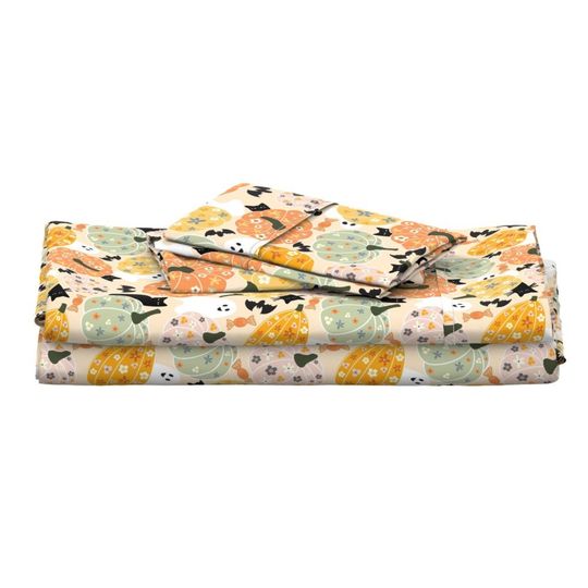 Trick Or Treat Halloween Bedding set, Vintage Halloween Decoration