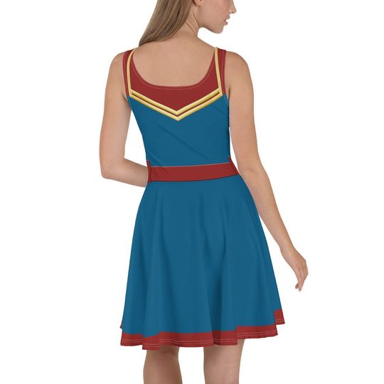 Captain Marvel Inspired Skater Dress
