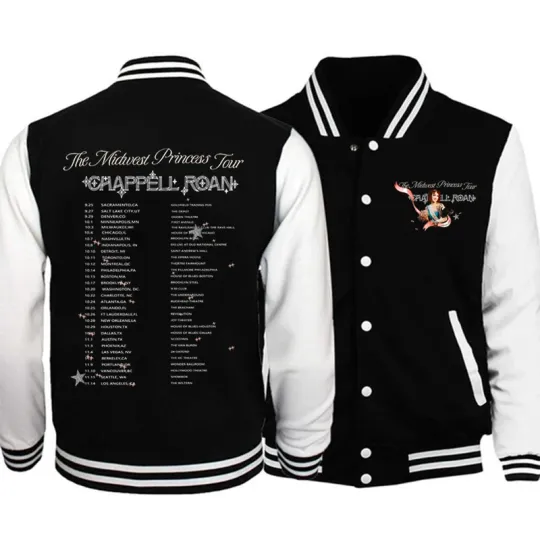 Chappell Roan The Midwest Princess Tour Date Times  Baseball Jacket