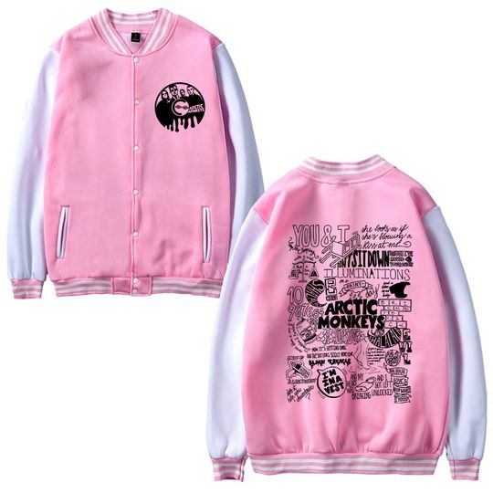 Rapper Vintage Arctic Monkeys Graphic Print Baseball Jacket