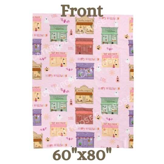 Halloween Storefront Lightweight Velveteen Plush Blanket