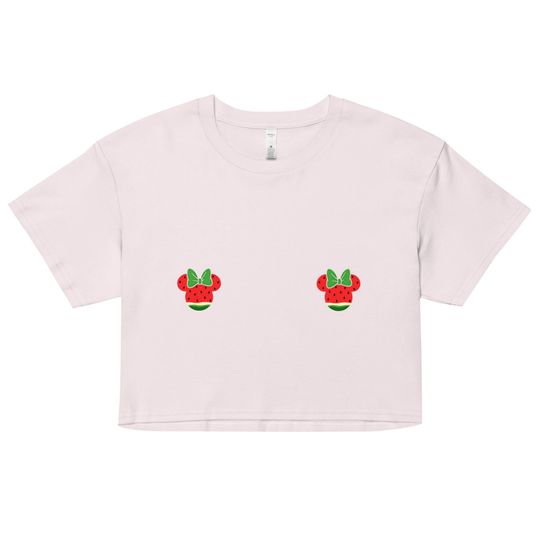 Watermelon Mickey Mouse Nips Disney World Land Magic Kingdom Fruit Summer Crop Top
