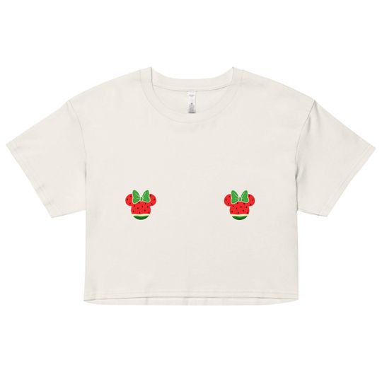 Watermelon Mickey Mouse Nips Disney World Land Magic Kingdom Fruit Summer Crop Top