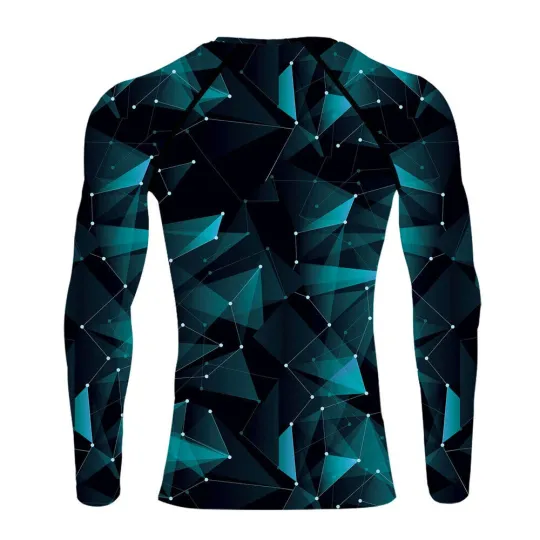 Blue Batman Cosplay Tee Men's T-shirts Superhero Cos Long Sleeve Sport Tops Gym