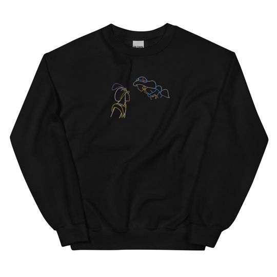 Sweethearts - Aladdin & Jasmine - Embroidered Crew Neck Sweater