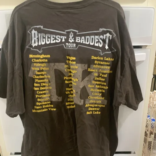 Men’s 2XL brown Short Sleeve Toby Keith Biggest And Baddest Tour T Shirt
