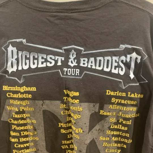 Men’s 2XL brown Short Sleeve Toby Keith Biggest And Baddest Tour T Shirt