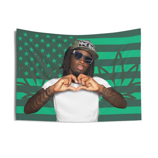 Kai Cenat American Flag Wall Tapestry/ twitch stream/ Wall decor/meme/funny tapestry
