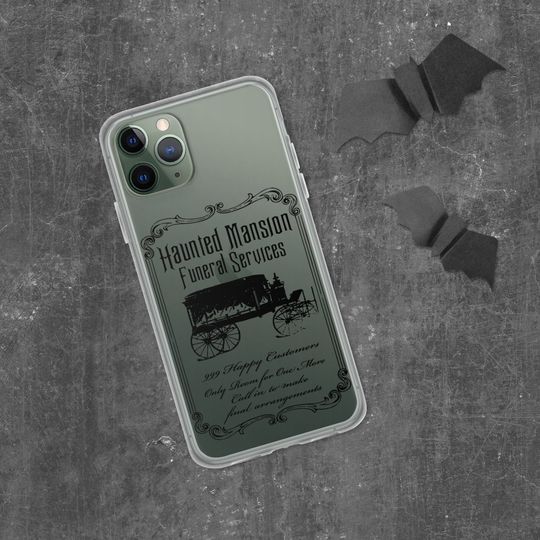 Haunted Mansion Funeral Services Black Print iPhone
