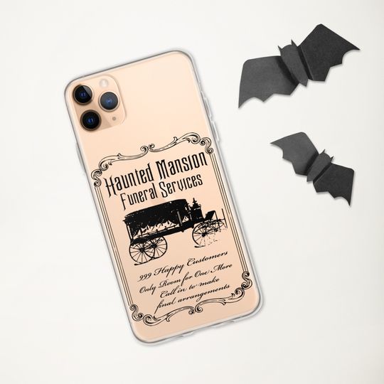 Haunted Mansion Funeral Services Black Print iPhone