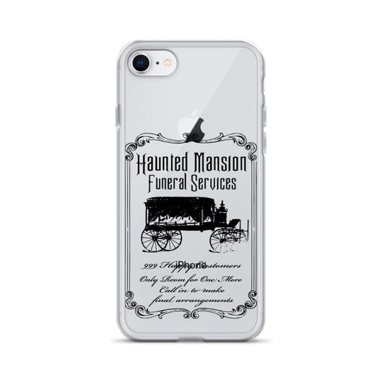Haunted Mansion Funeral Services Black Print iPhone