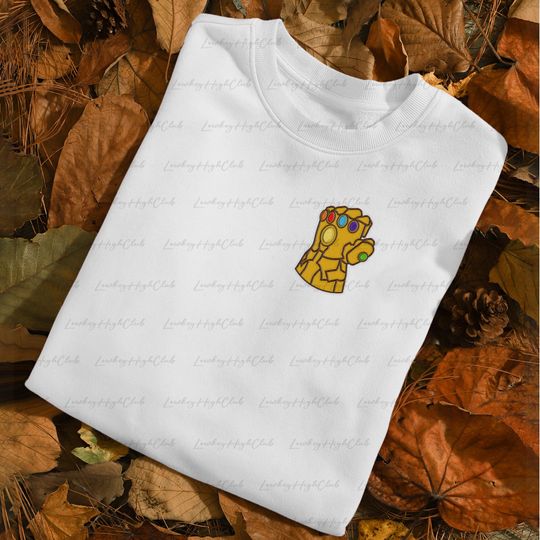 Thanos Infinity Gauntlet Embroidered Shirt, Thanos Snapping Embroidered Sweatshirt