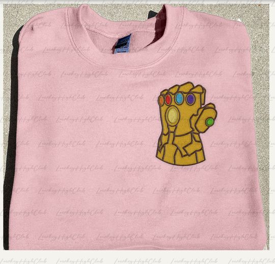 Thanos Infinity Gauntlet Embroidered Shirt, Thanos Snapping Embroidered Sweatshirt