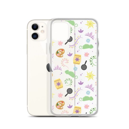 Clear Patterned Tangled iPhone Case, Tangled Pattern, Princess Phone Case