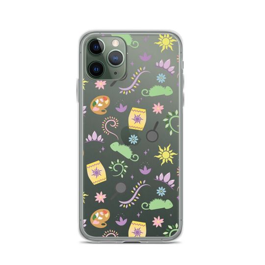 Clear Patterned Tangled iPhone Case, Tangled Pattern, Princess Phone Case