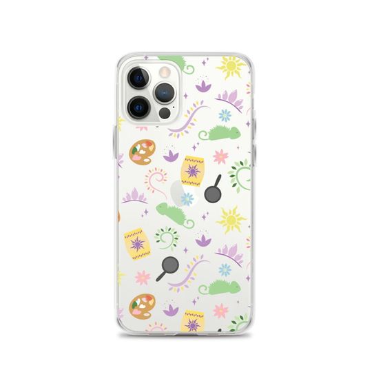 Clear Patterned Tangled iPhone Case, Tangled Pattern, Princess Phone Case
