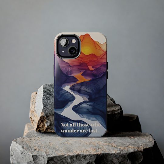 Not Lost JRR Tolkien Quote iPhone Case, Motivational Quote Phone Case