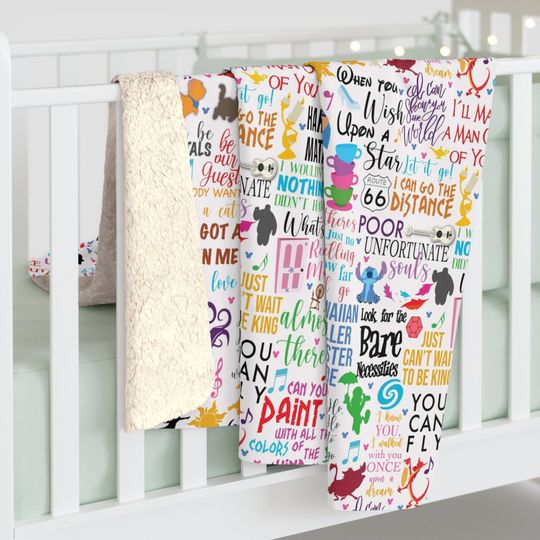 Disney Movie Music Inspired Sherpa Fleece Blanket