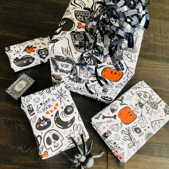 Stay Spooky Wrapping Paper Sheets - Each Sheet 20x29 - wrap gift present sheet