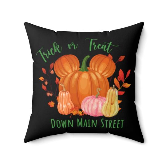 Mickey Pumpkin Pillow, Halloween, Hidden Mickey, Cushion, Disney Bedding