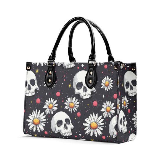 Luxury Leather Gothic Skull Handbag