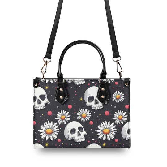 Luxury Leather Gothic Skull Handbag