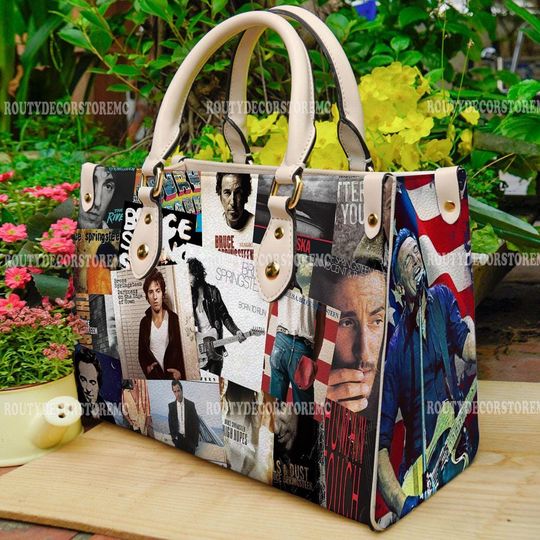 Bruce Springsteen women leather Handbag, Bruce Springsteen Lover Handbag, Leather Bag, Rock Band Woman Handbag