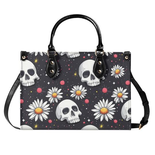 Luxury Leather Gothic Skull Handbag