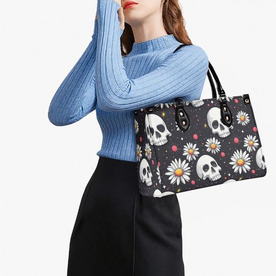 Luxury Leather Gothic Skull Handbag