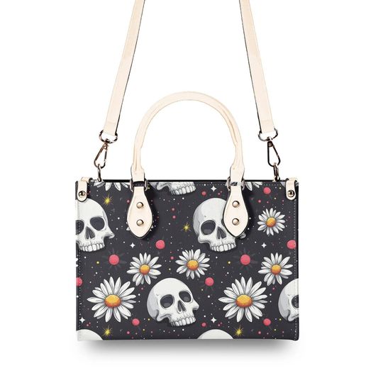 Luxury Leather Gothic Skull Handbag