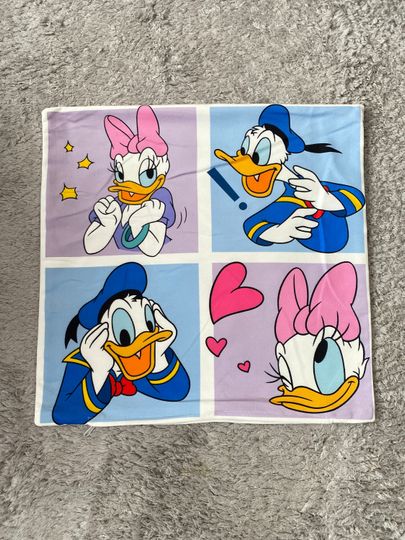 Donald Duck and Daisy Designed Decorative Throw Pillow, Unique Cartoon Pillow
