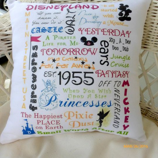Disneyland Subway Art, Disney pillows, Mickey Mouse pillows