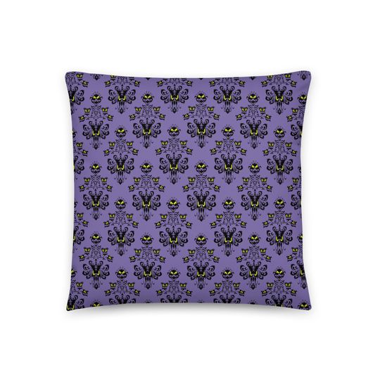 Haunted Mansion Wallpaper Throw Pillow 18"x18"