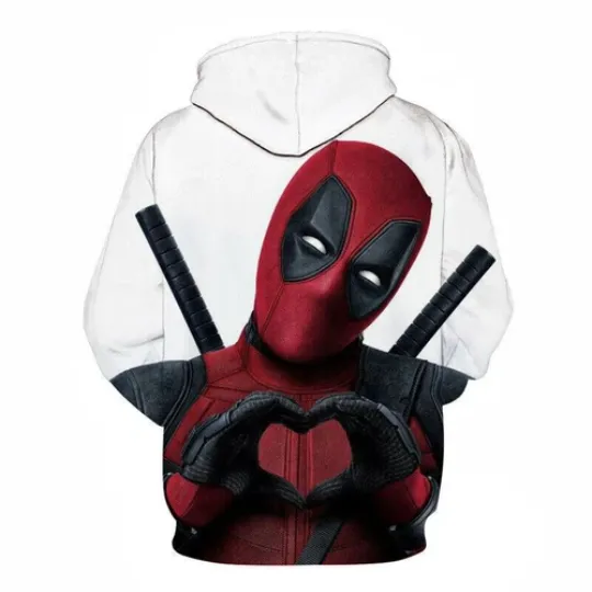 Marvel Deadpool Men 3D Print Hoodie Cosplay Character Jacket Pullover