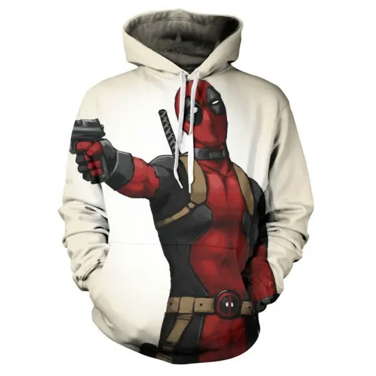 Marvel Deadpool Men 3D Print Hoodie Cosplay Character Jacket Pullover