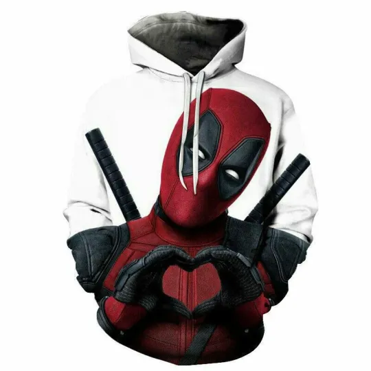 Marvel Deadpool Men 3D Print Hoodie Cosplay Character Jacket Pullover