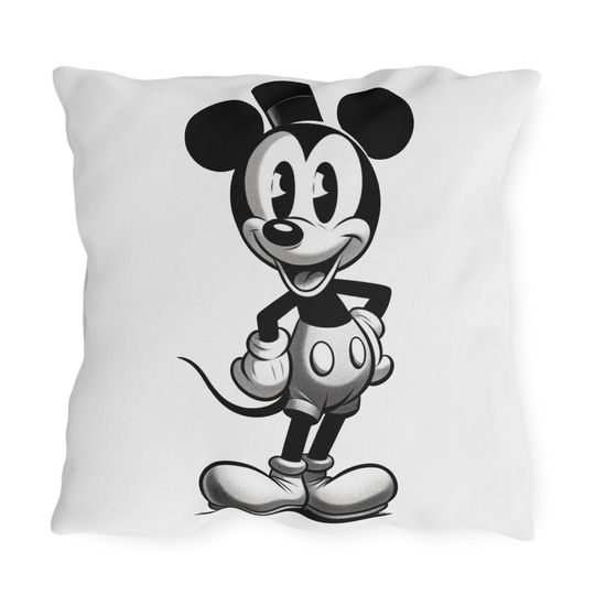 Vintage Style Steamboat Willie Decorative Pillow